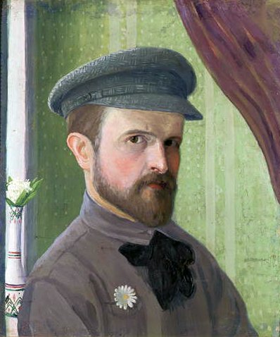 Autoportrét, cca 1909-10 (olej na kartonu) od Ivan Vassilyevich Klyun