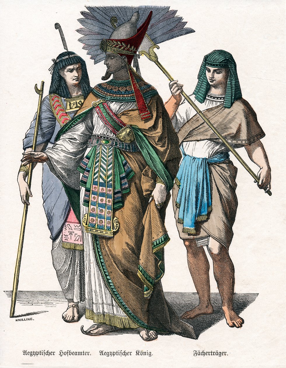 Egyptský král a služebníci, polovina 19. století od Knilling