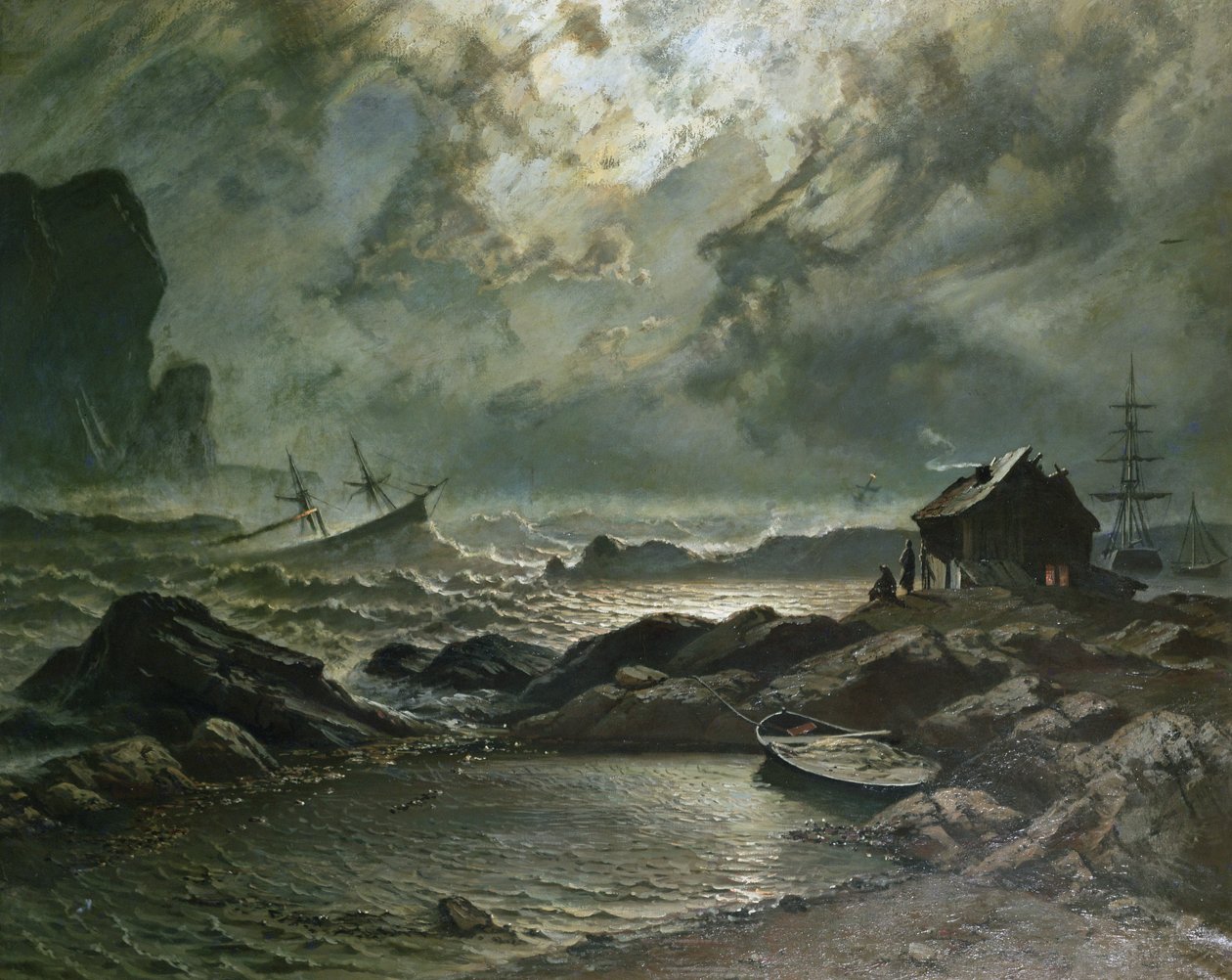 Bouře na norském pobřeží od Knud Andreassen Baade