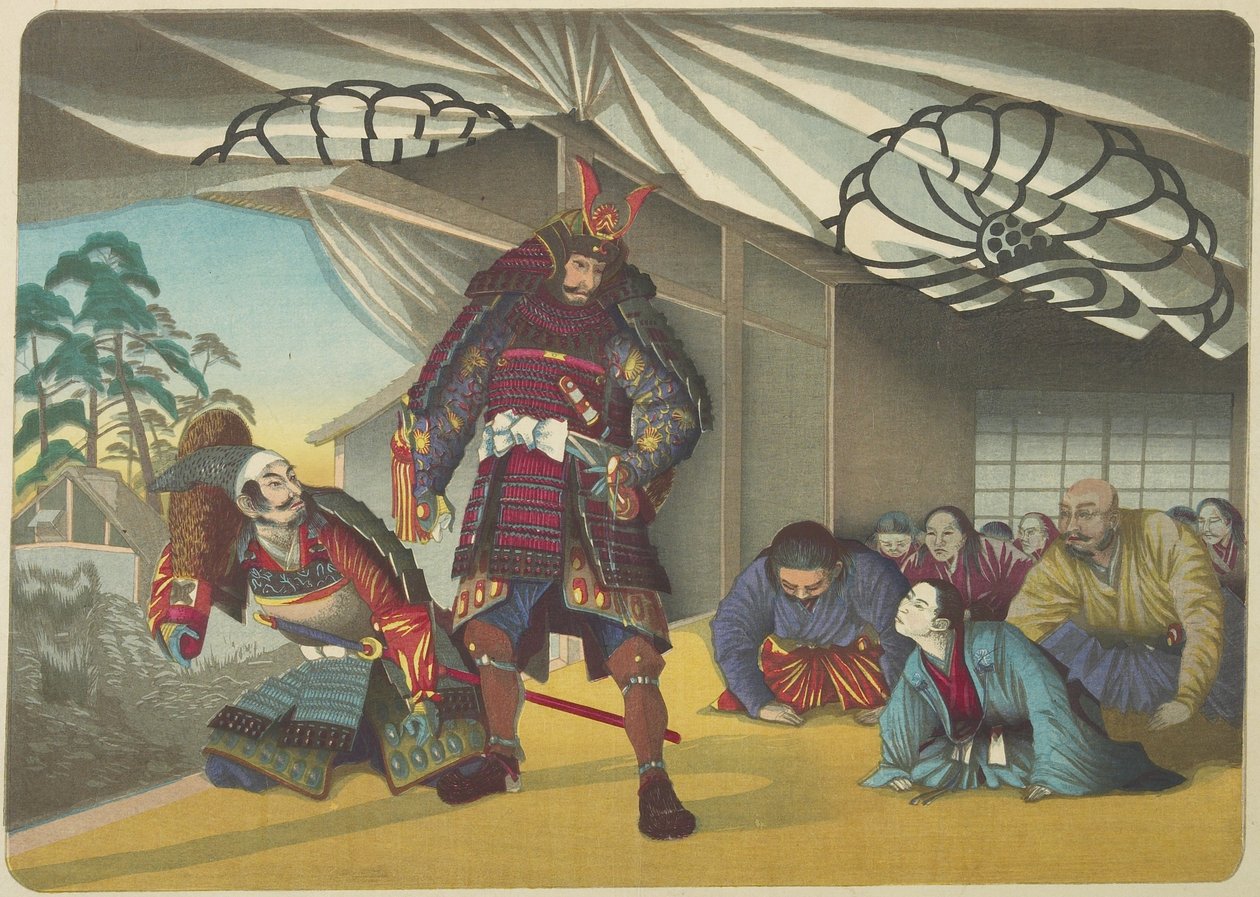 (Válečník odcházející do bitvy), c. 1880-1899 od Kobayashi Kiyochika