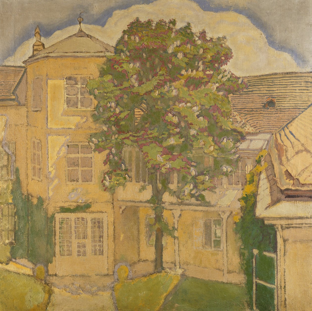 Kvetoucí kaštan v zahradě; Bluhende Kastanienbaum im Garten, od Koloman Moser