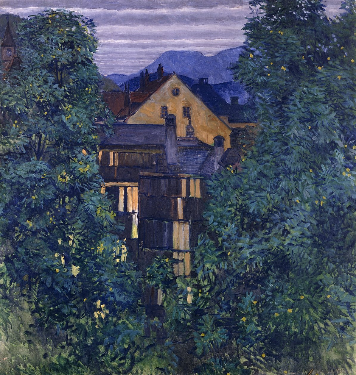 Přehled Payerbach, v pozadí Rax; Pohled přes Payerbach, v pozadí Rax, c.1912-1913 od Koloman Moser
