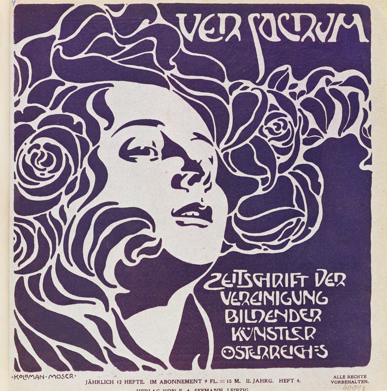 Obálka čtvrtého čísla časopisu Ver Sacrum, který vydávali umělci secesního hnutí Sezession, z roku 1899.... od Koloman Moser