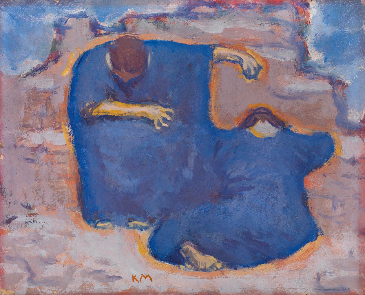 ""Pleureuses"" (Truchlící ženy) - Obraz Kolomana Mosera (1868-1918) kolem roku 1913 - Olej na kartonu - Rozměr 28x34,5 cm Soukromá sbírka od Koloman Moser