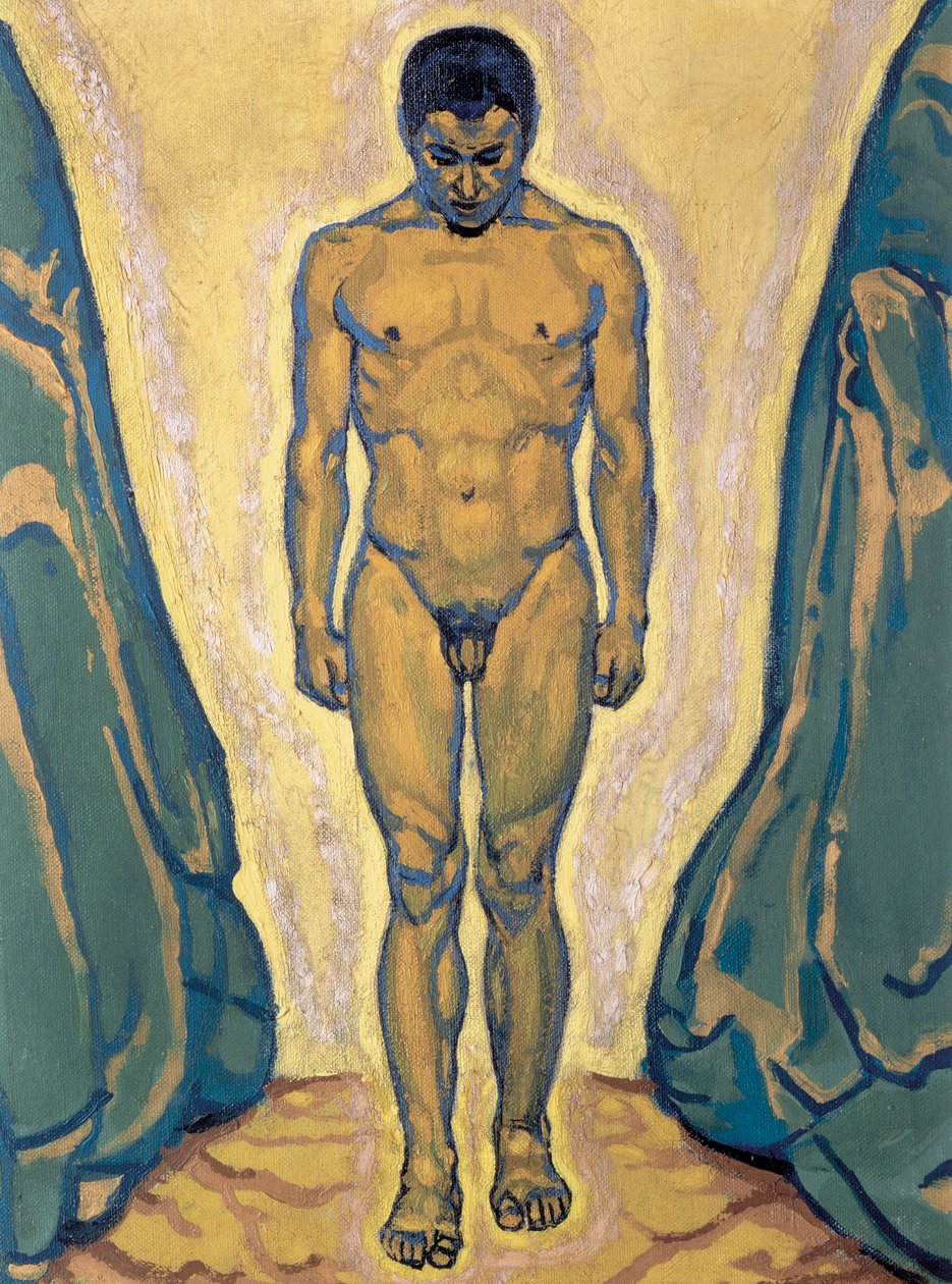 Stehender Jüngling - Stojící mladý muž ... (olej na plátně) od Koloman Moser