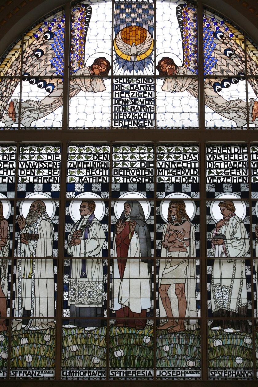 vitráže kostela Am Steinhof (kostel Leopold), Vídeň, Rakousko (foto) od Koloman Moser