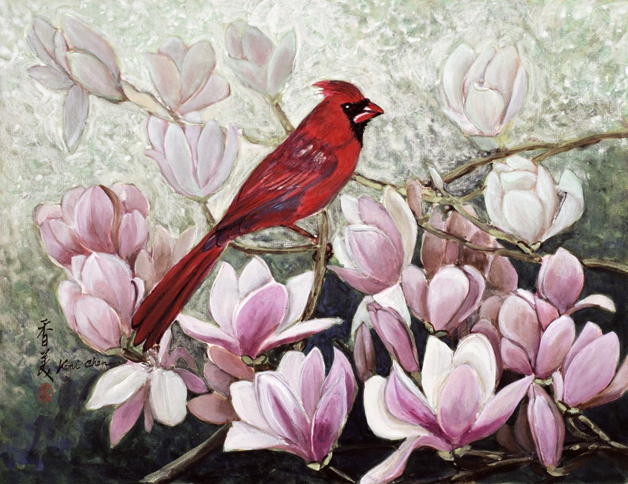 Cardinal, 2001 (kvaš na rýžovém papíru) od Komi Chen
