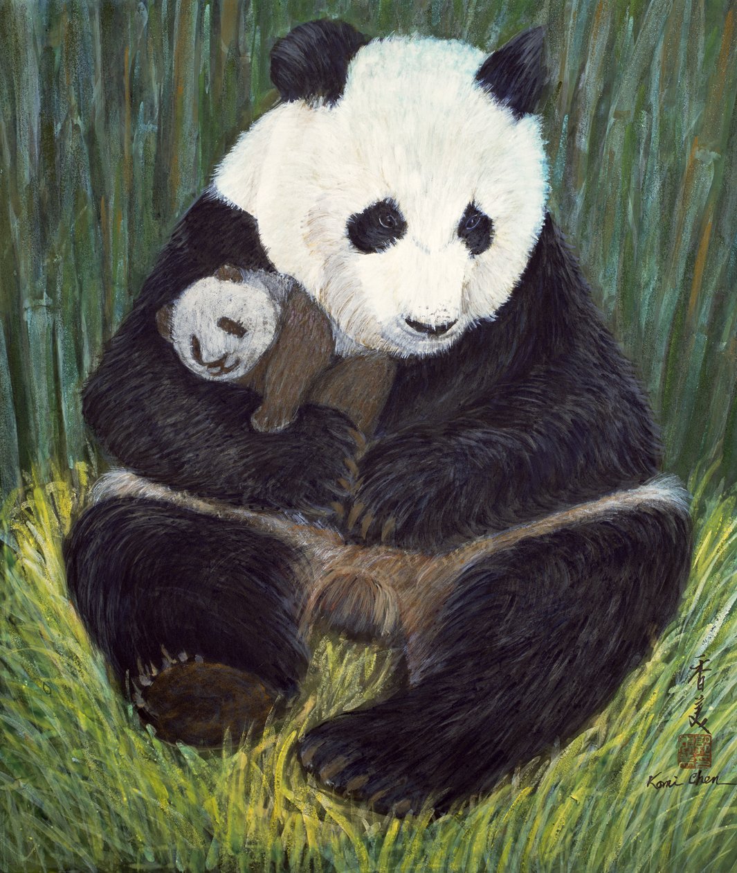 Nap Time, 2004 (kvaš na hedvábí) od Komi Chen