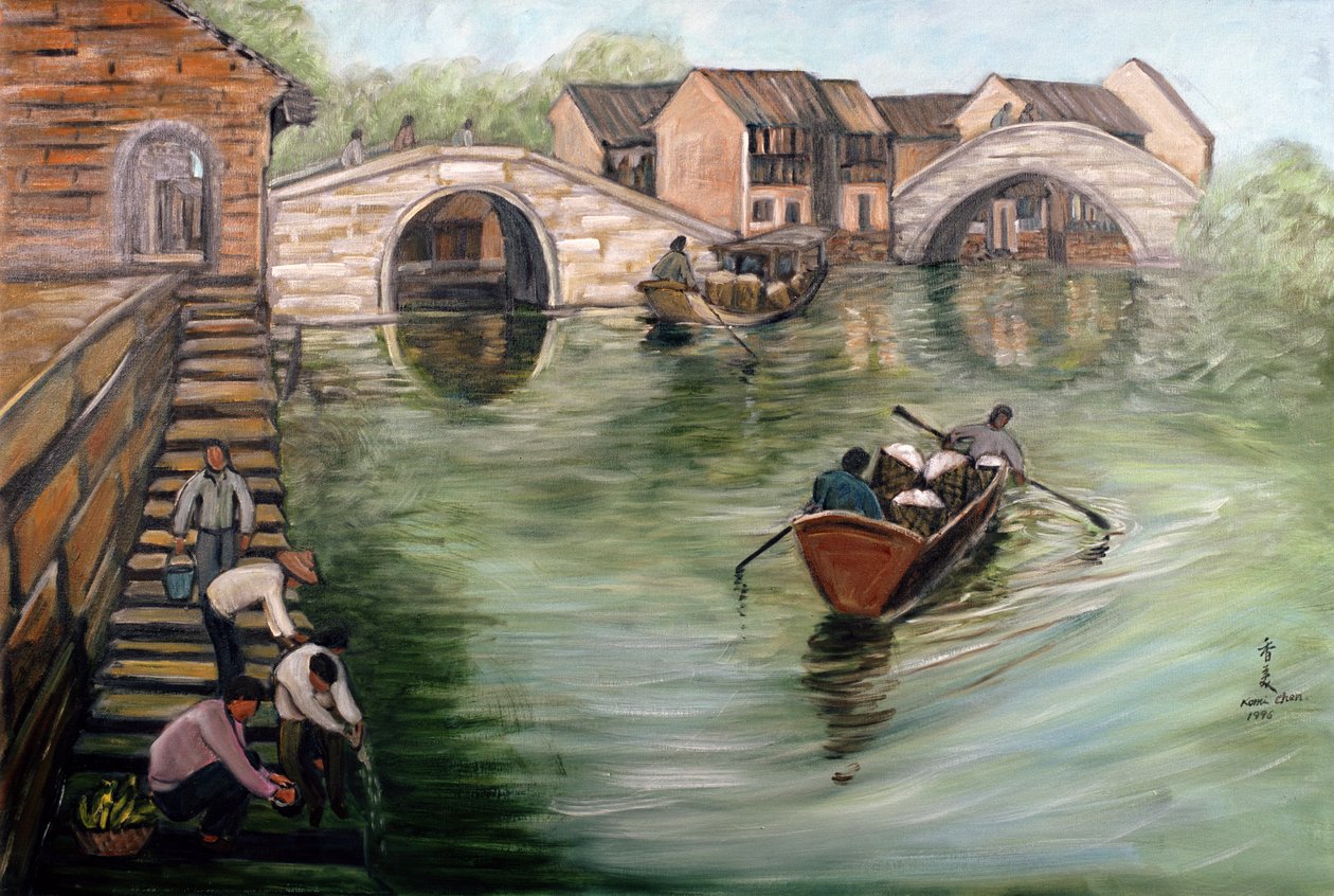 Praní prádla u potoka, 1995 od Komi Chen