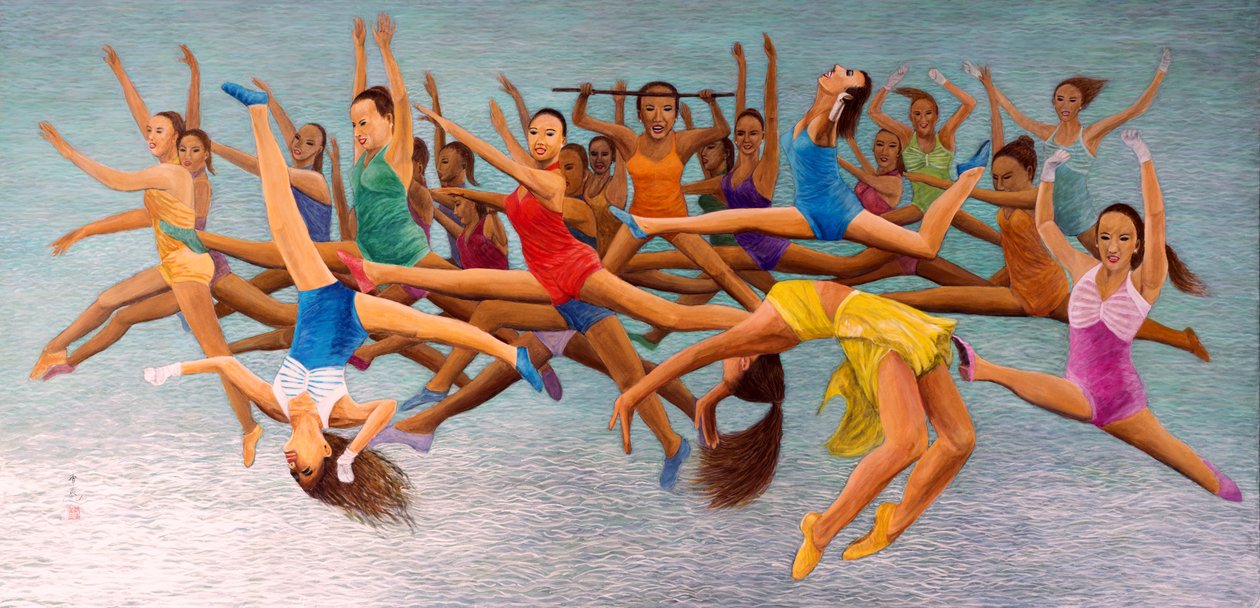 Leaping High, 2014 (východní kvaš na rýžovém papíře) od Komi Chen