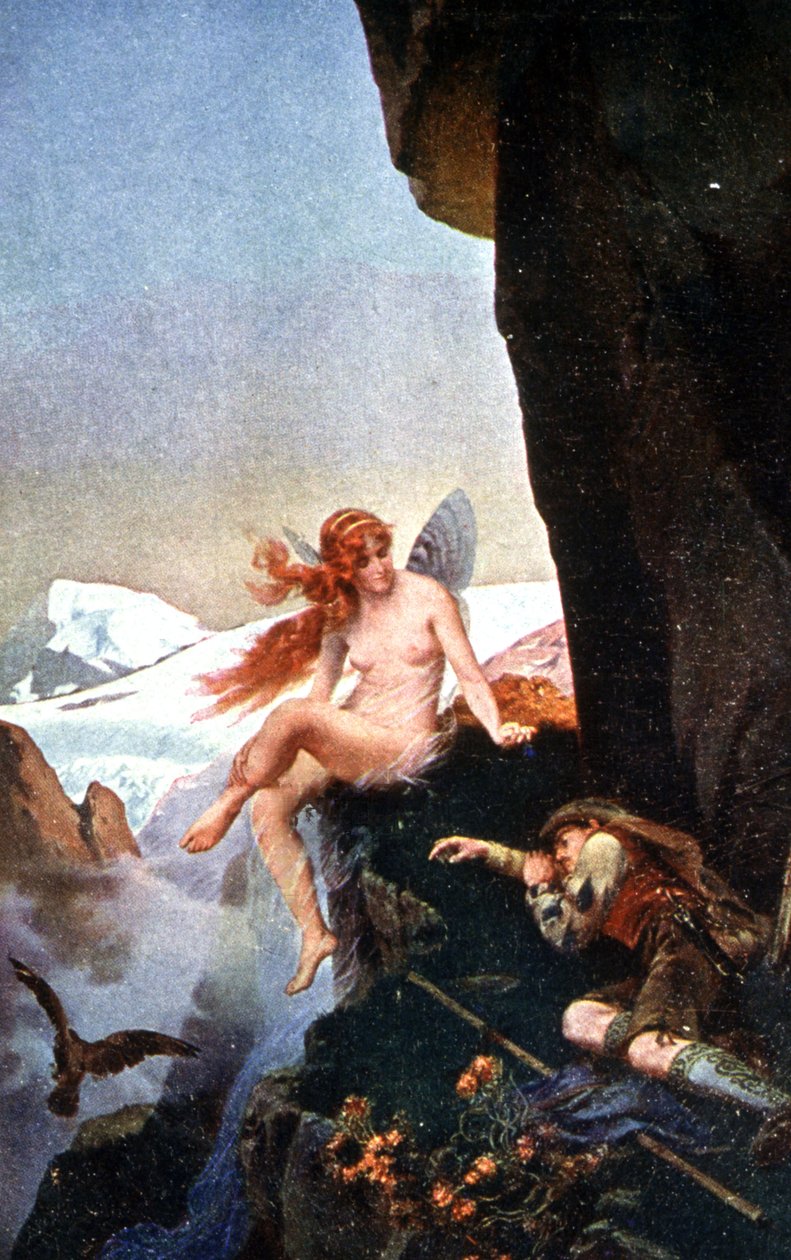 Víla ve švýcarských Alpách, c. 1910 (ilustrace) od Konrad Dielitz