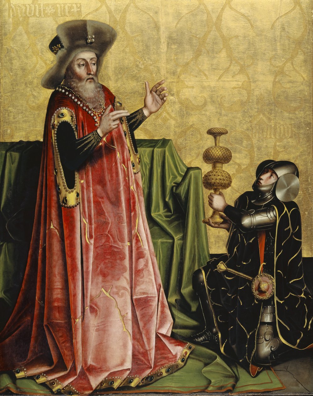 Abischai před Davidem z Heilspiegel Altarpiece, c.1435 (kombinovaná technika na dubovém panelu) od Konrad Witz