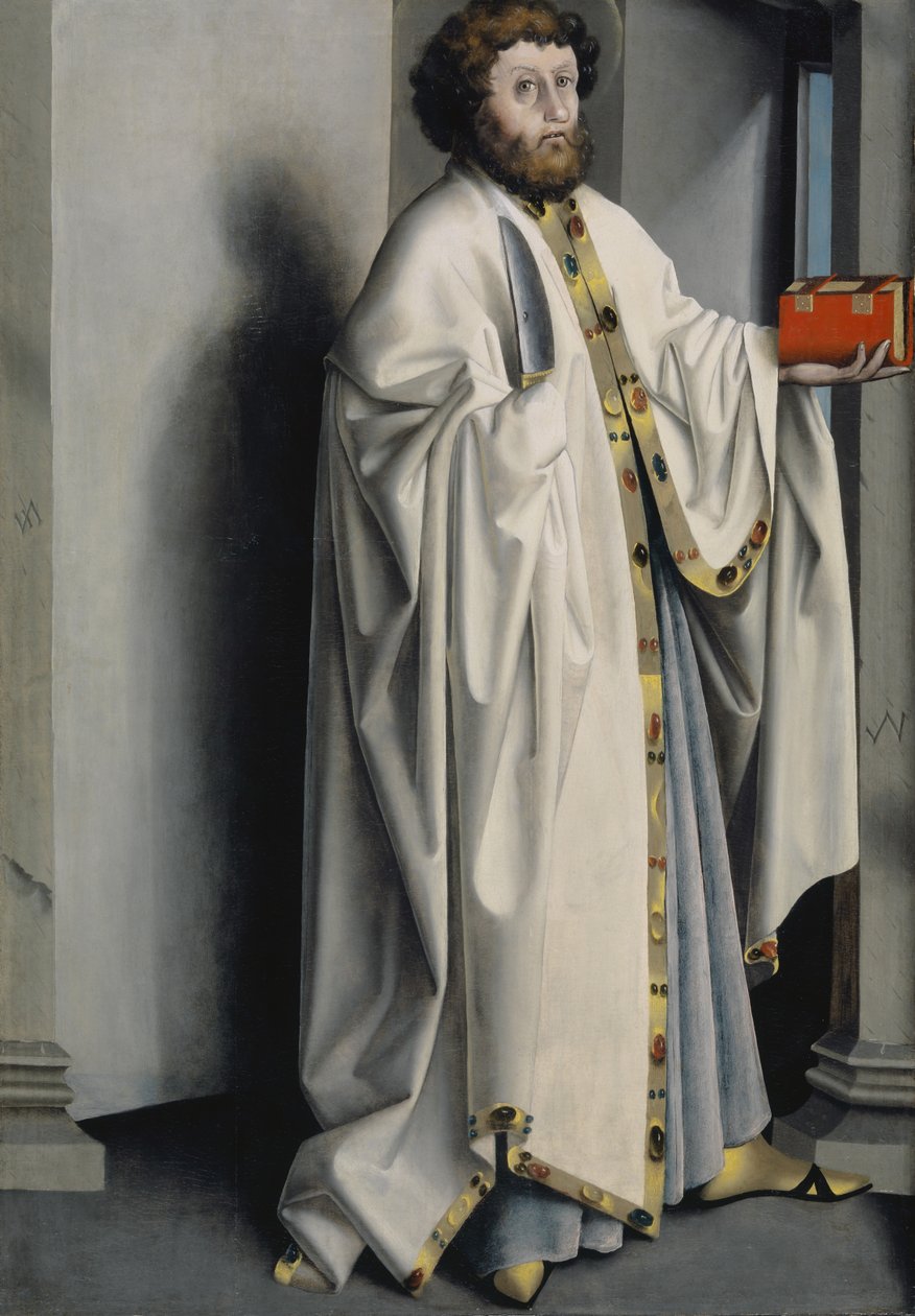Svatý Bartoloměj z oltáře Heilspiegel, c.1435 (kombinovaná technika na dubovém panelu) od Konrad Witz