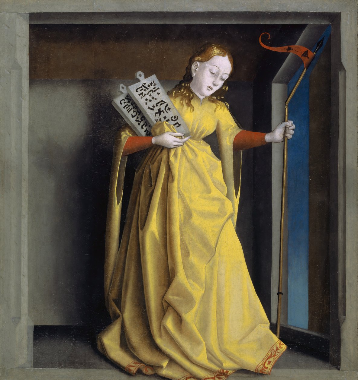 Synagoga z Heilspiegel Altarpiece, c.1435 (kombinovaná technika na dubovém panelu) od Konrad Witz