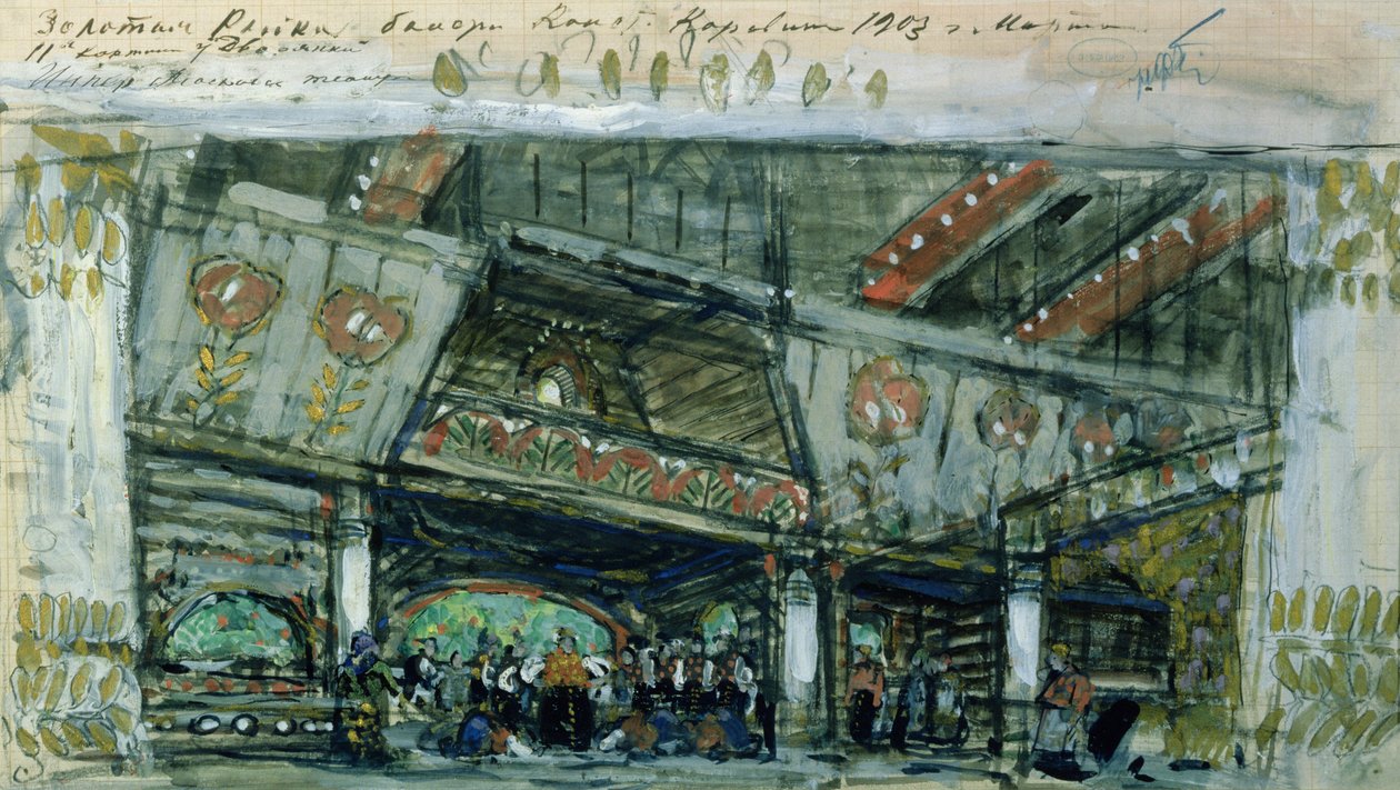 Náčrt pro balet „Zlatá rybka“ od Ludwiga Minkuse (1826-1917), 1903 od Konstantin Alekseevich Korovin