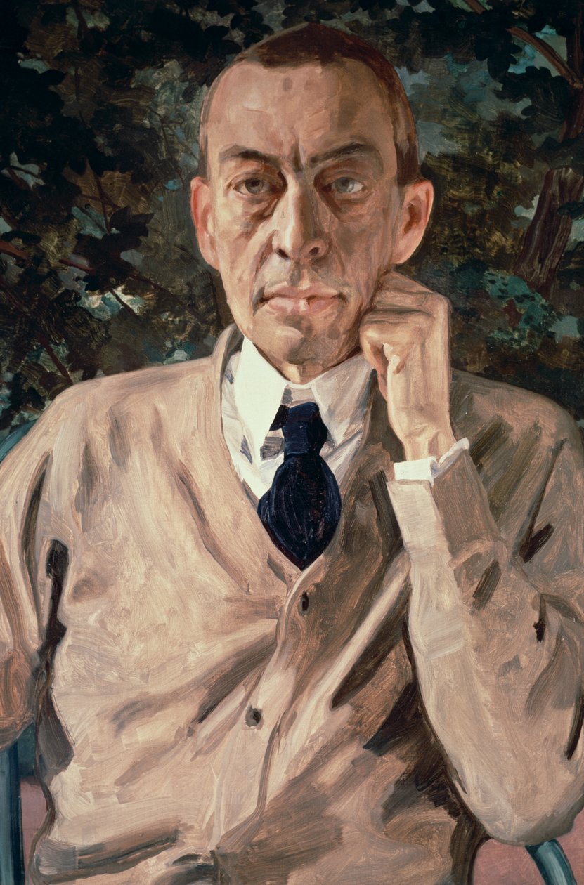 Portrét skladatele Sergeje Vasilieviče Rachmaninova (1873-1943) 1925 od Konstantin Andreevic Somov