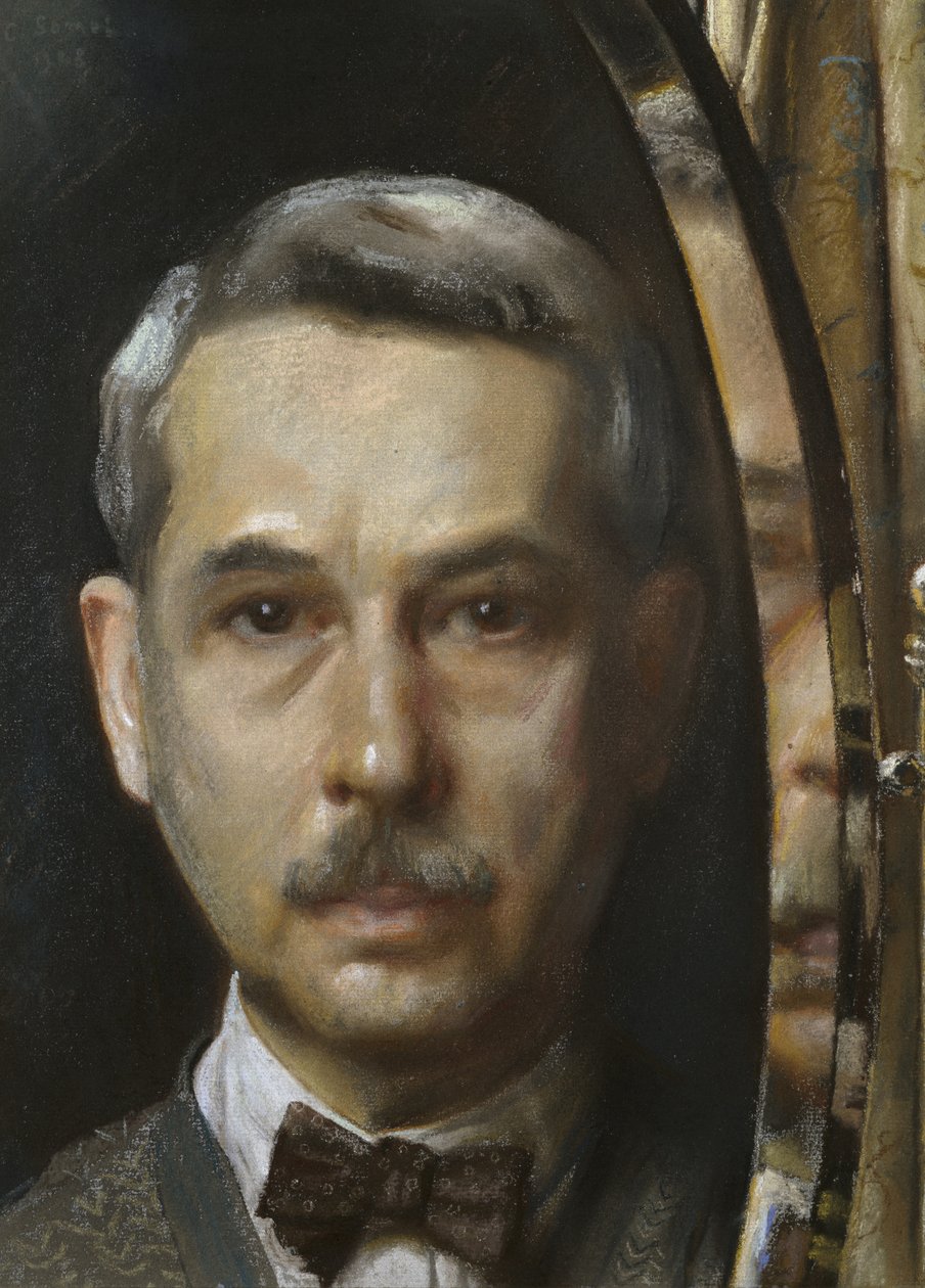 Autoportrét v zrcadle, 1928 (Pastel na papíře) od Konstantin Andreevic Somov