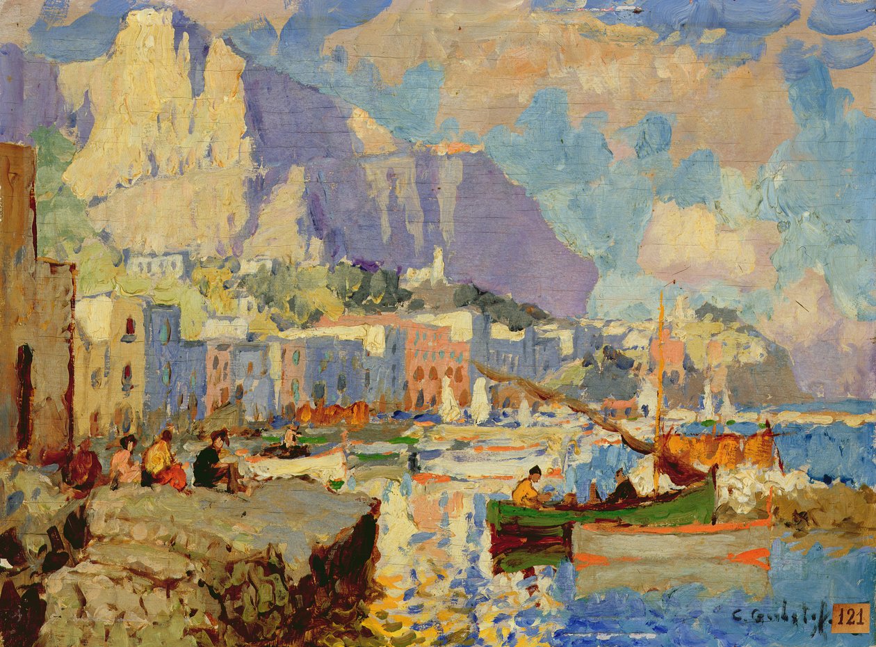 Přímořská krajina Capri od Konstantin Ivanovich Gorbatov