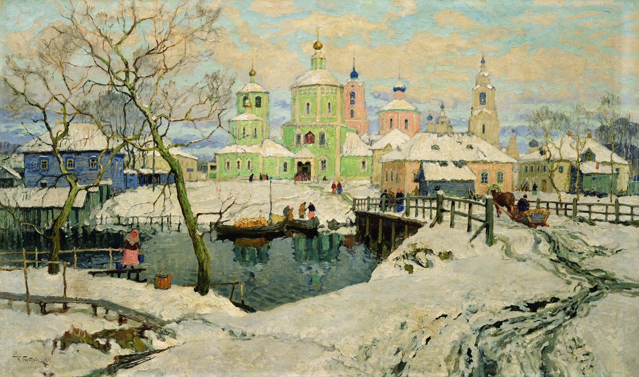 Malá vesnice Toržok, 1917 od Konstantin Ivanovich Gorbatov