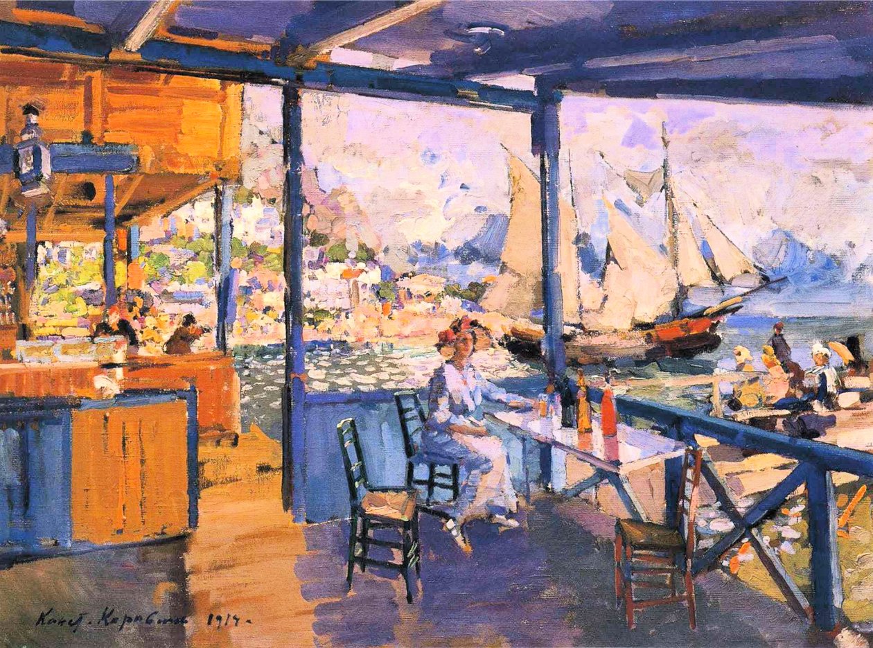 Molo v Gurzufnu od Konstantin Alekseevich Korovin