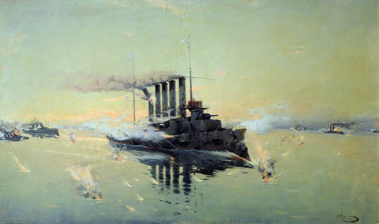 Křižník Askold bojující 28. července 1904 ve Žlutém moři, 1906 od Konstantin Veshchilov