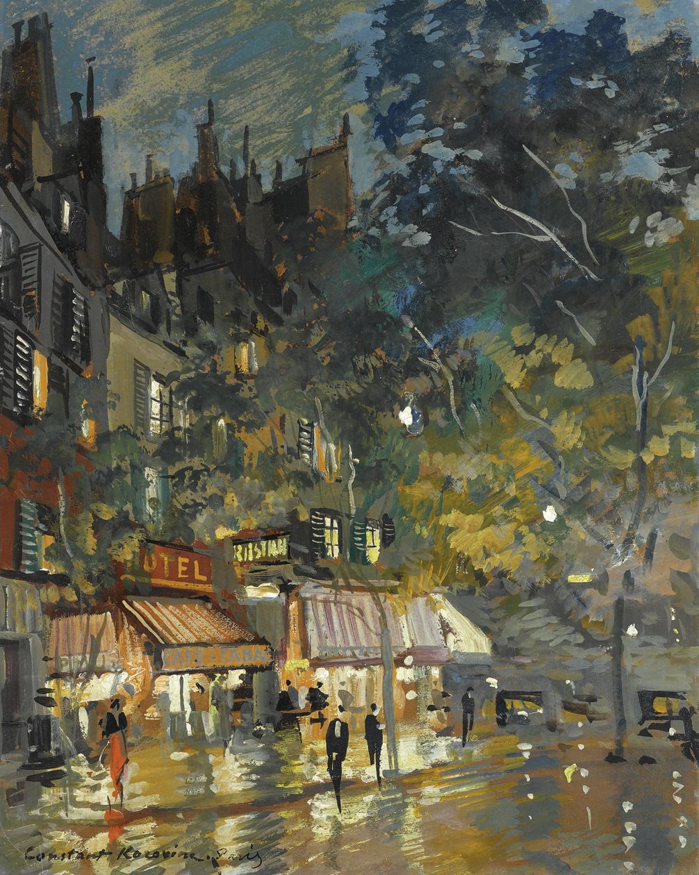 Kavárna v Paříži v noci, 1936 od Konstantin Alekseevich Korovin