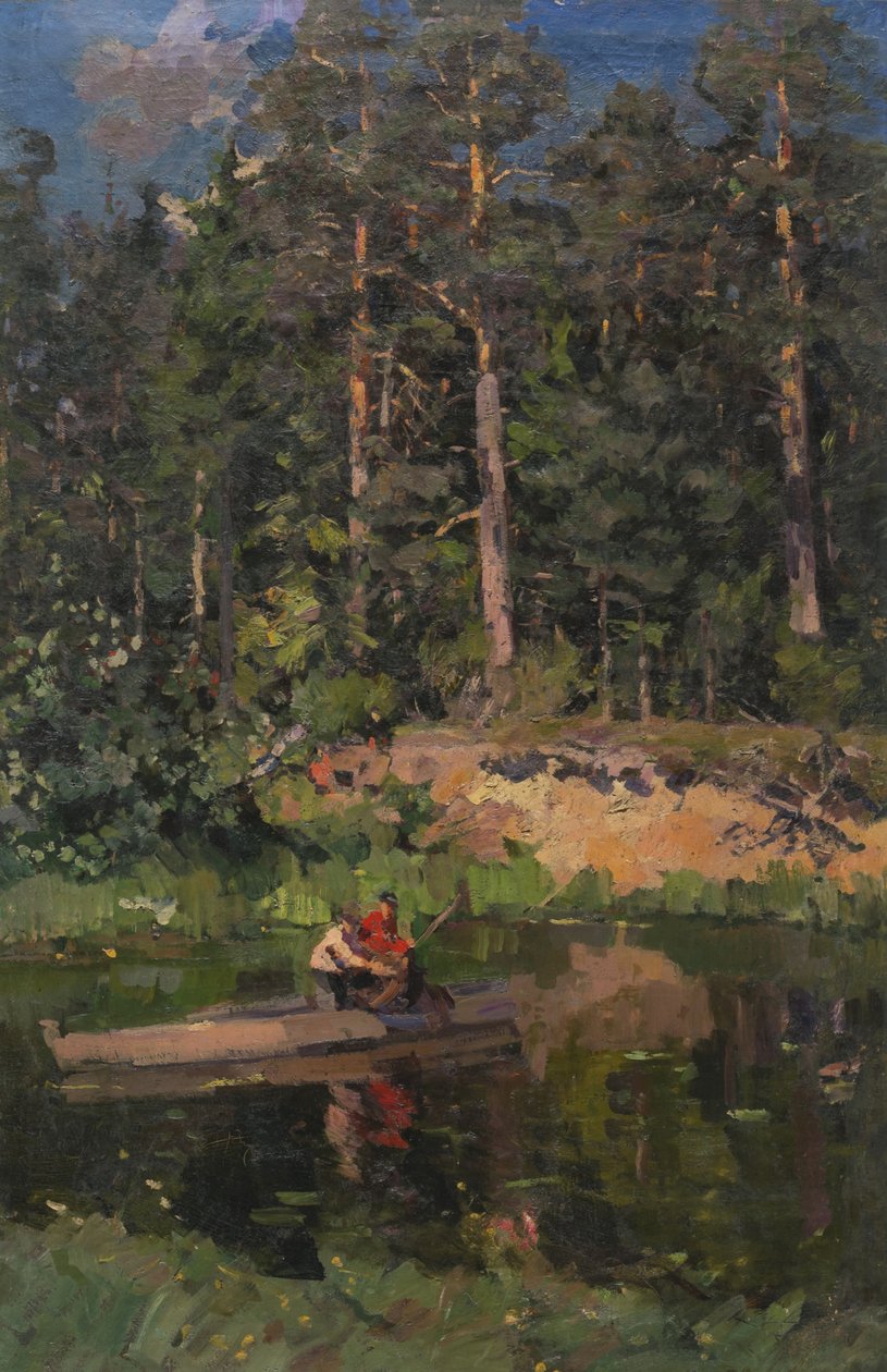 Rybáři v Ochotinu, 1916 od Konstantin Alekseevich Korovin