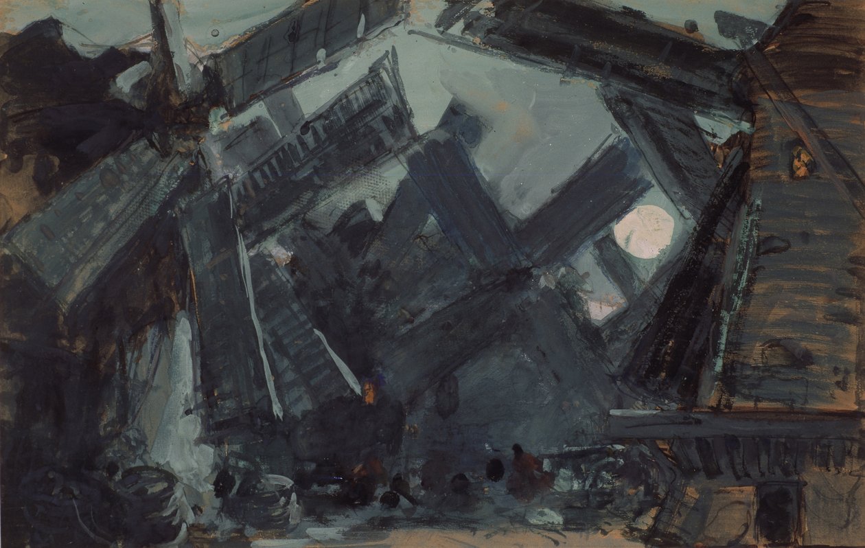 Scénografie k baletu Don Quijote L. Minkuse, 1900 od Konstantin Alekseevich Korovin