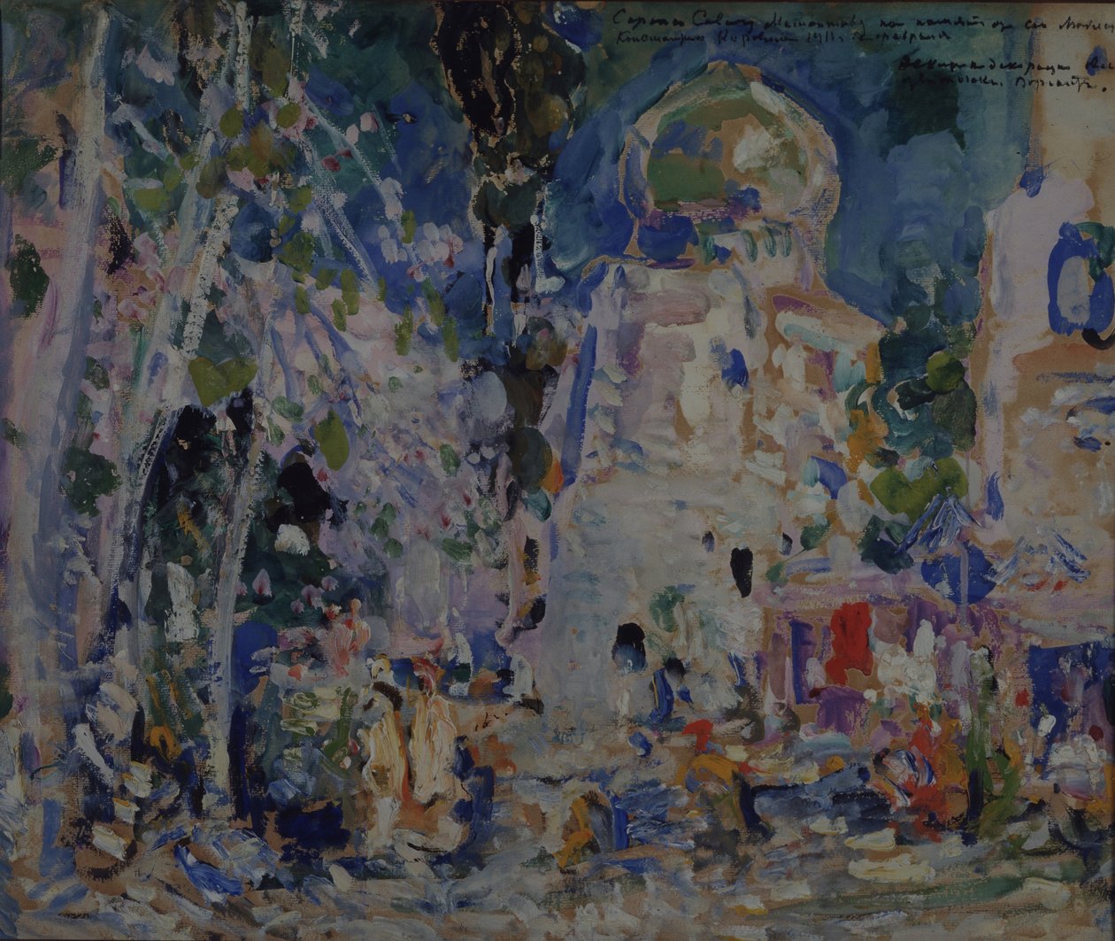Scénický návrh k baletu The Scarlet Pimpernel od F. Hartmana, 1911 od Konstantin Alekseevich Korovin