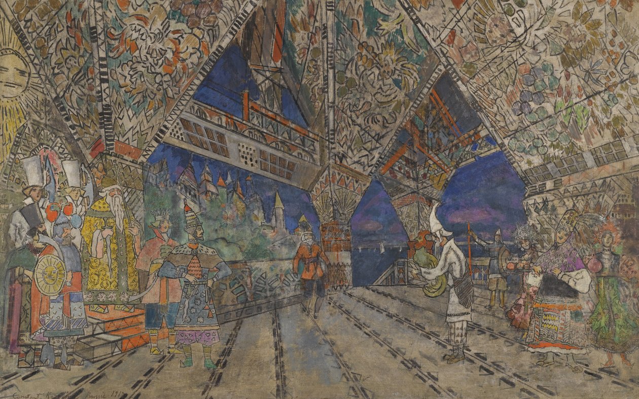 Scénický návrh k opeře Zlatý kohout N. Rimského-Korsakova od Konstantin Alekseevich Korovin