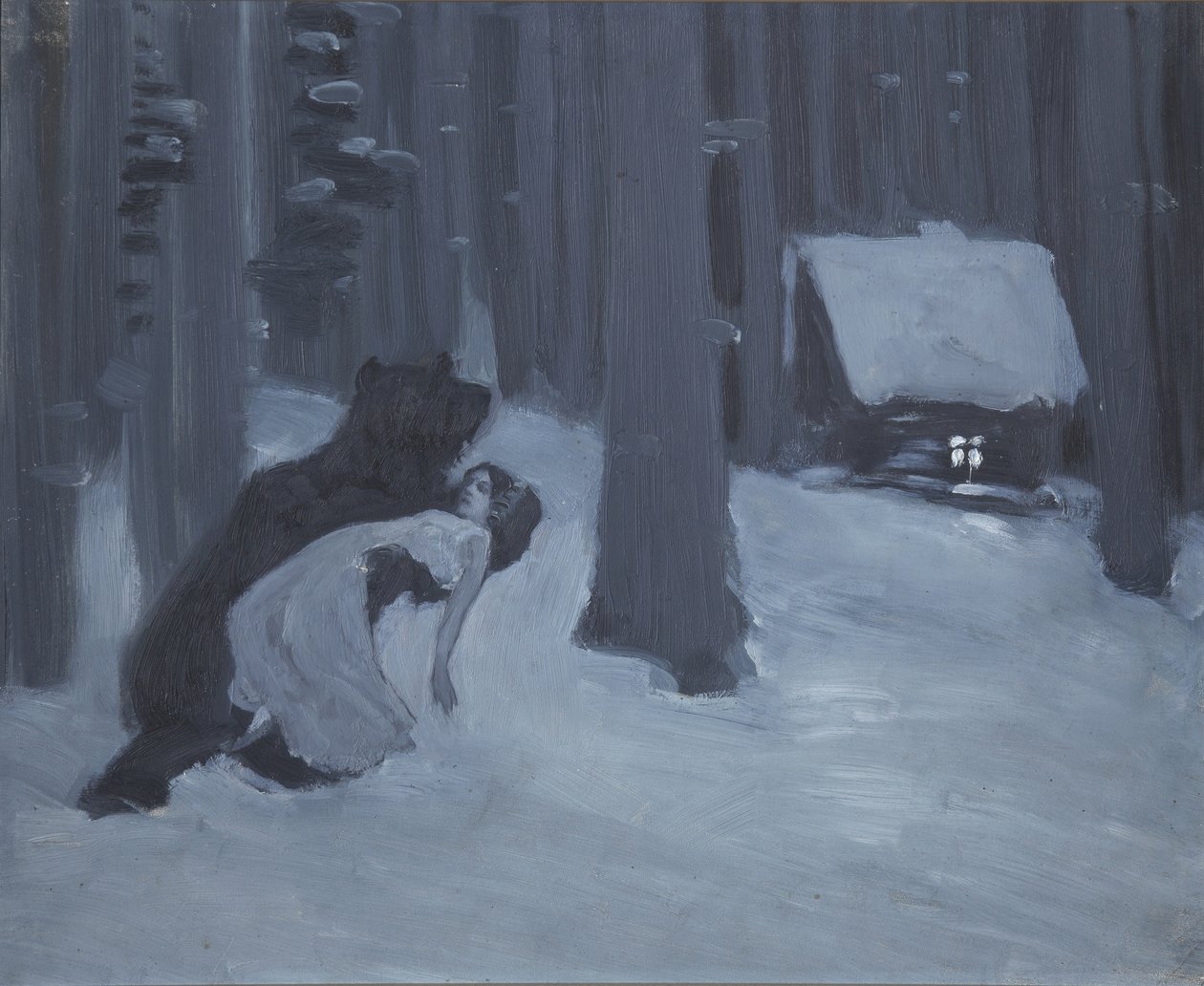 Taťánas sen. Ilustrace k románu ve verších Evžen Oněgin od A. Puškina od Konstantin Alekseevich Korovin