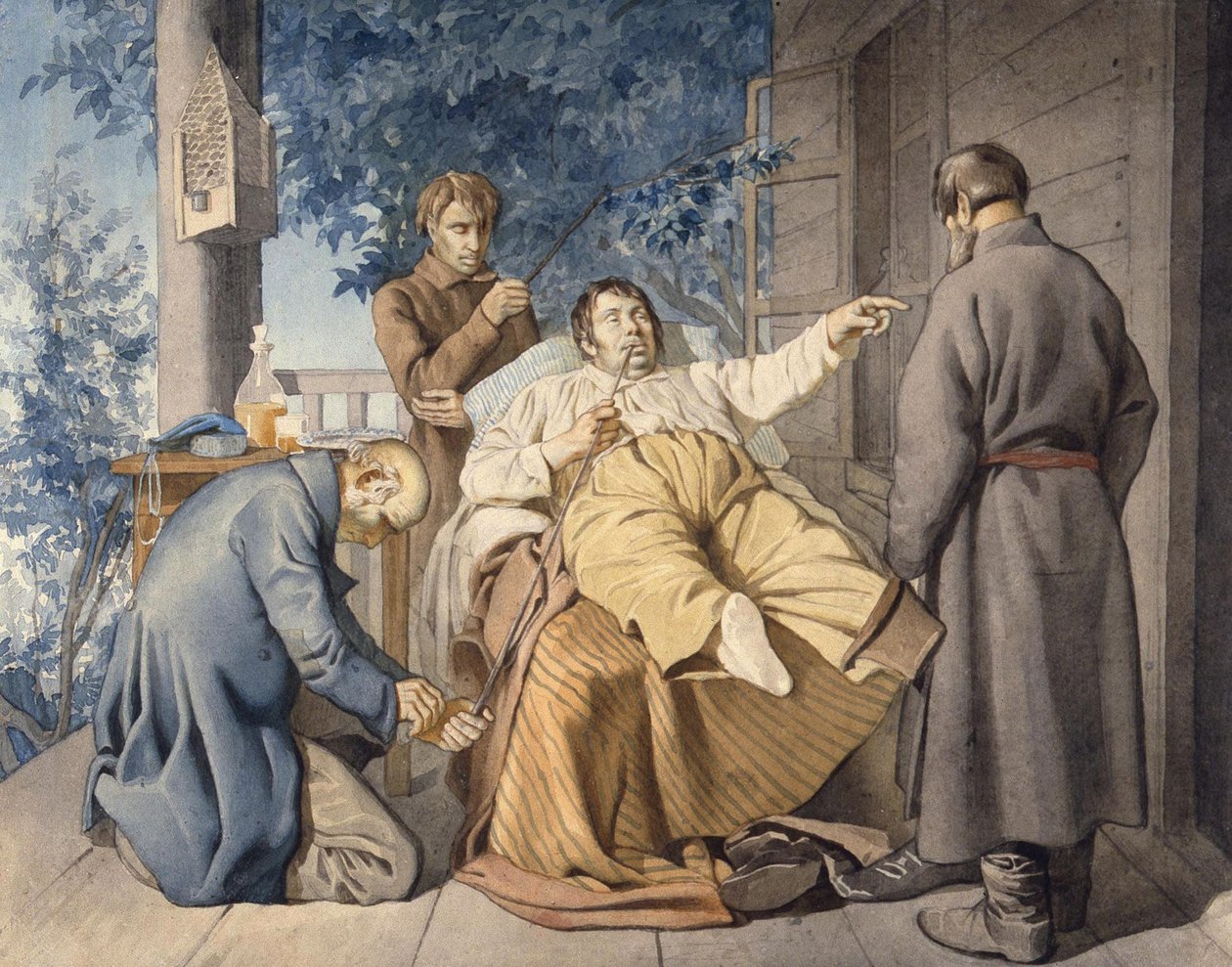 Hospodář a jeho nevolníci, 1853 od Konstantin Alexandrovich Trutovsky