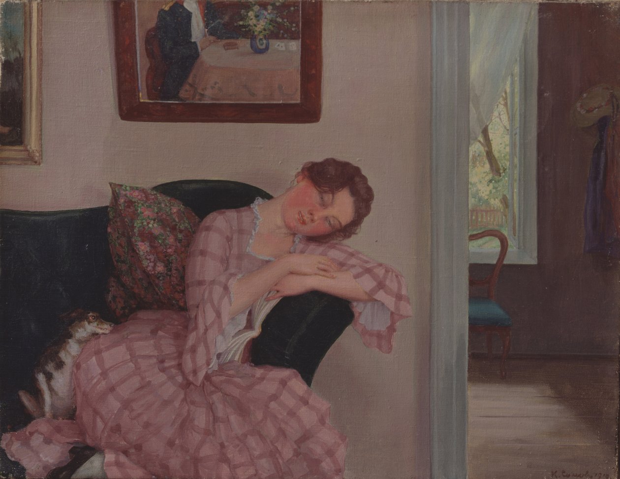 Spící dáma v růžovém od Konstantin Andreevic Somov