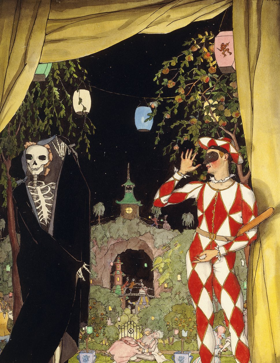 Harlekýn a smrt od Konstantin Andreevic Somov