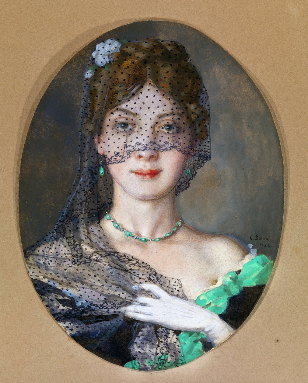 ""Dáma se závojem"" (Manon Lescaut) 1928 od Konstantin Andreevic Somov