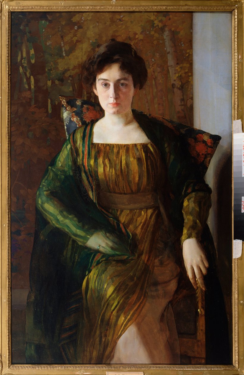 Portrét Henrietty Hirshmannové (1885-1970). Obraz Konstantina (Constantina) Andrejeviče Somova (1869-1939), olej na plátně od Konstantin Andreevic Somov