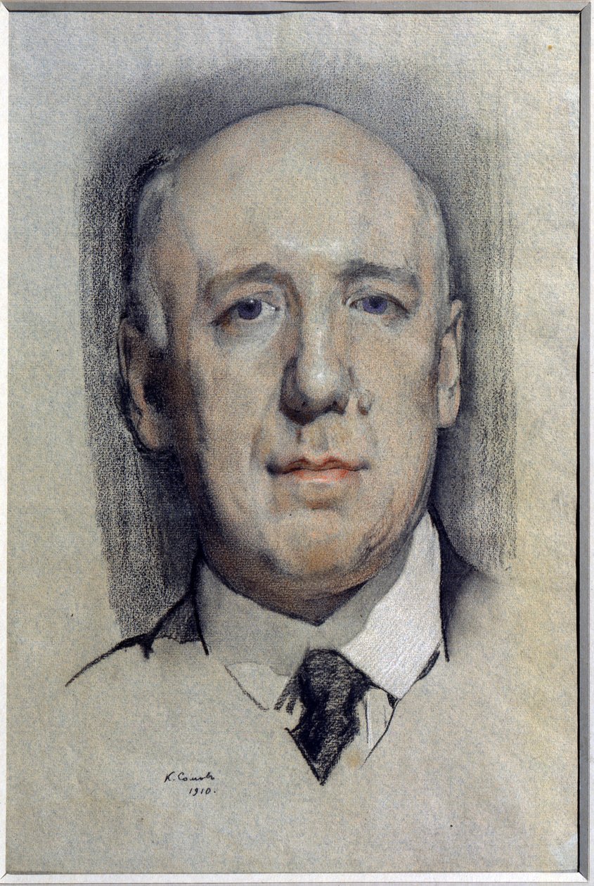 Portrét spisovatele Fjodora Sologuba (Fiodor Sologub) (1863-1927) (Portrét autora F. Sologuba). Dílo Konstantina (Constantina) Andrejeviče Somova (1869-1939), akvarel na papíře od Konstantin Andreevic Somov