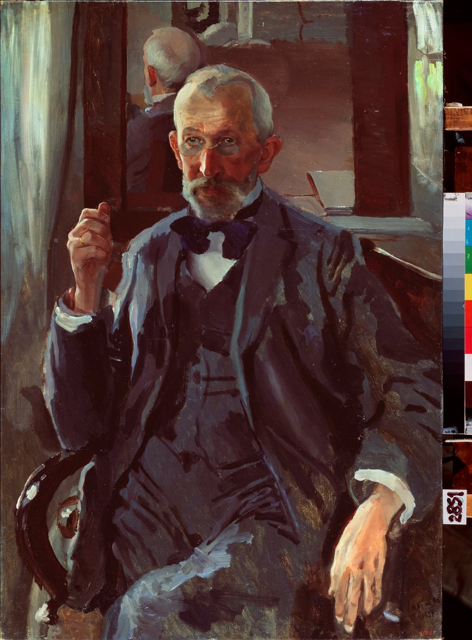 Portrét otce. Obraz Konstantina (Constantina) Andrejeviče Somova (1869-1939), olej na plátně od Konstantin Andreevic Somov