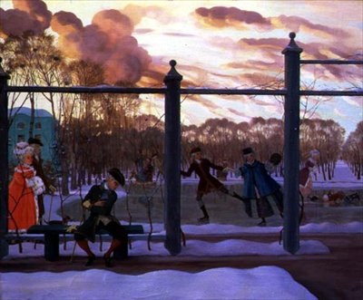 Kluziště v zimě od Konstantin Andreevic Somov
