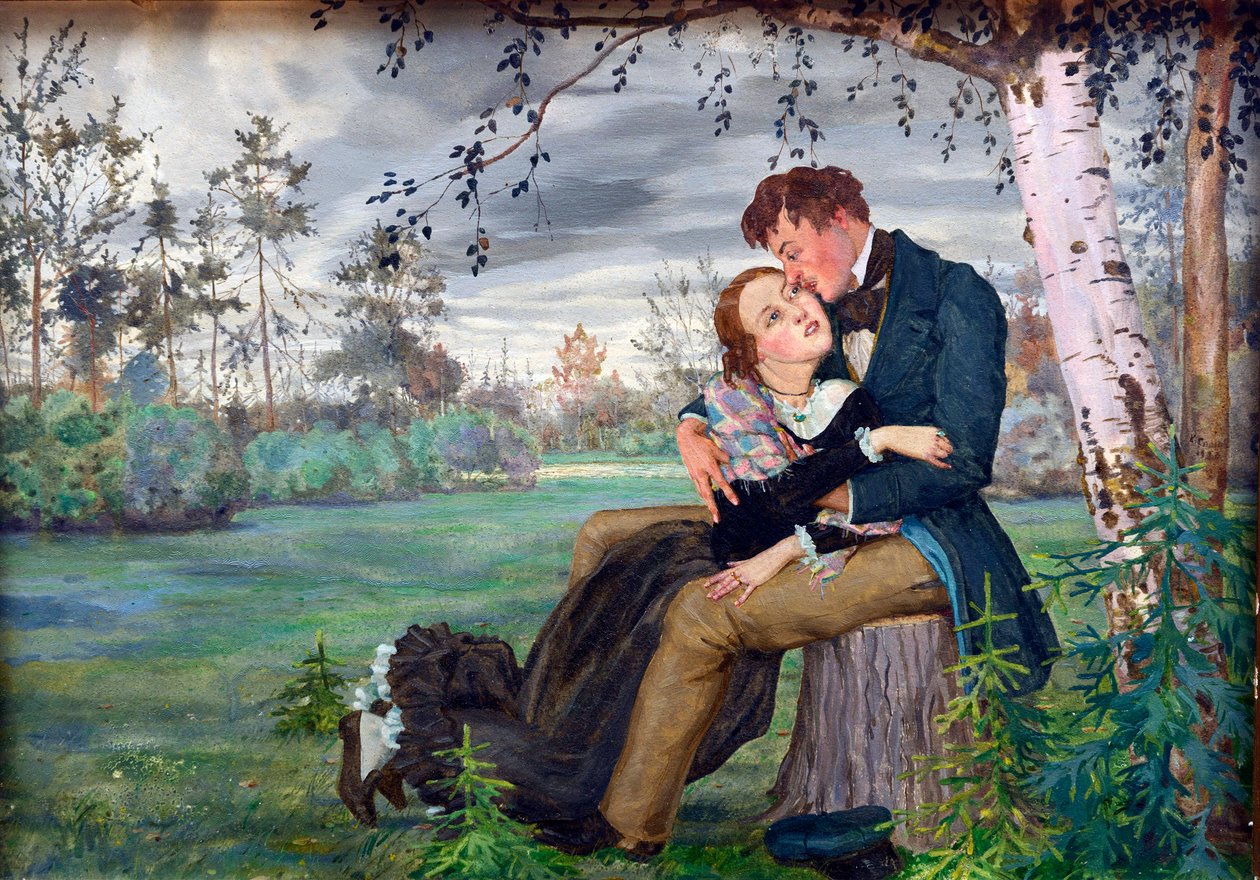 The Lovers par Somov, Konstantin Andreevich (1869-1939) od Konstantin Andreevic Somov
