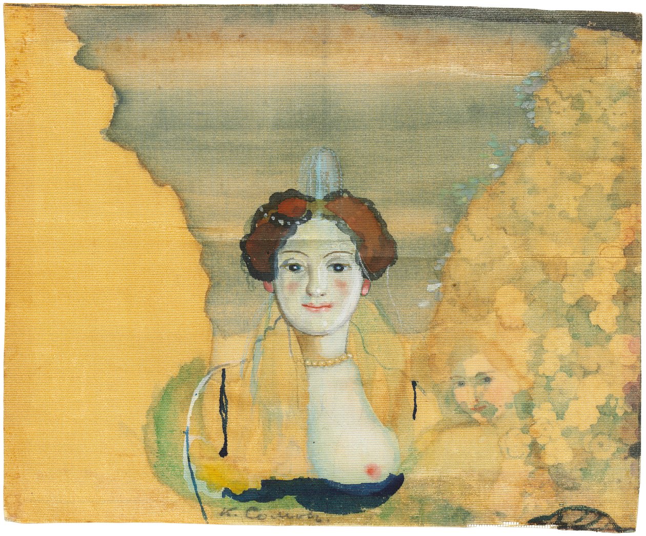 Mladá dáma se zahradou za nimi. od Konstantin Andreyevich Somov