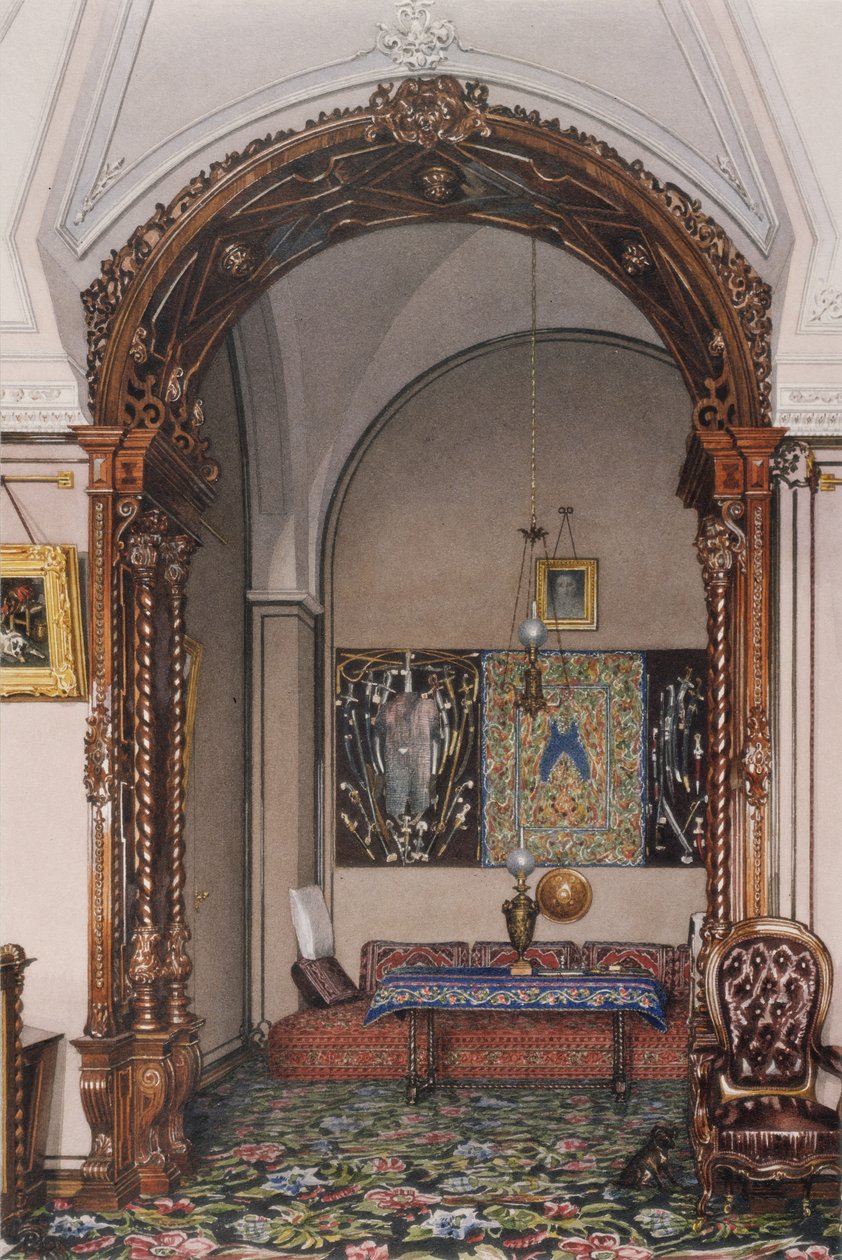 Interiéry Zimního paláce. Výklenek pracovny velkoknížete Nicholase Nikolajeviče, polovina 19. stol. od Konstantin Andreyevich Ukhtomsky