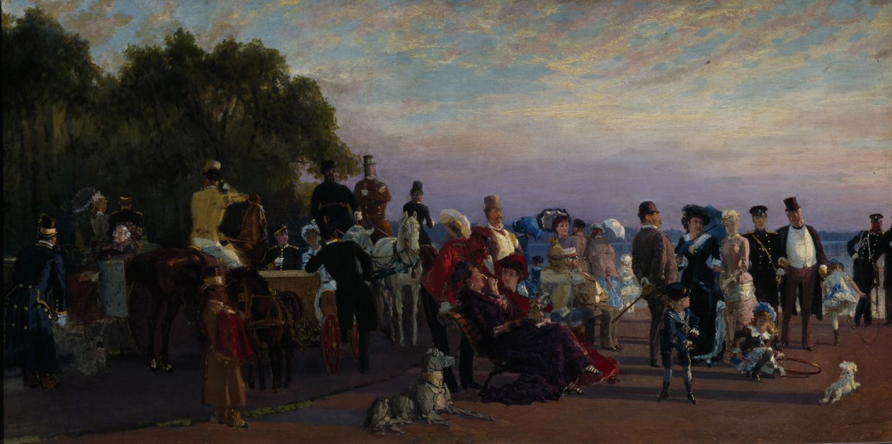 Na kose ostrova Strelka, 70. léta 19. století od Konstantin Apollonovich Savitsky