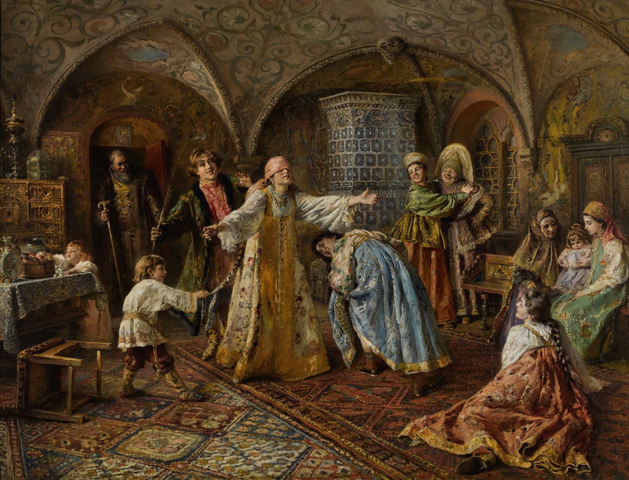 Blind Mans Bluff. od Konstantin Egorovich Makovsky
