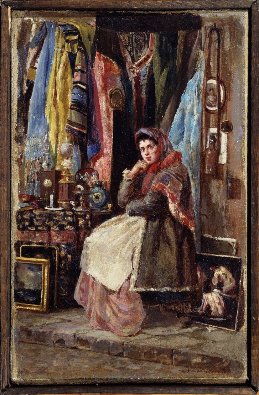 Butik de kuriozity (Curiosity Shop). Peinture de Konstantin Jegorovič Makovskij (Constantin Makovski) (1839-1915), huile sur toile. Art russe 19e siecle. M. Tuganov Art Museum of the North Osetian, Vladikavkaz (Vladicaucaze) (russie). od Konstantin Egorovich Makovsky