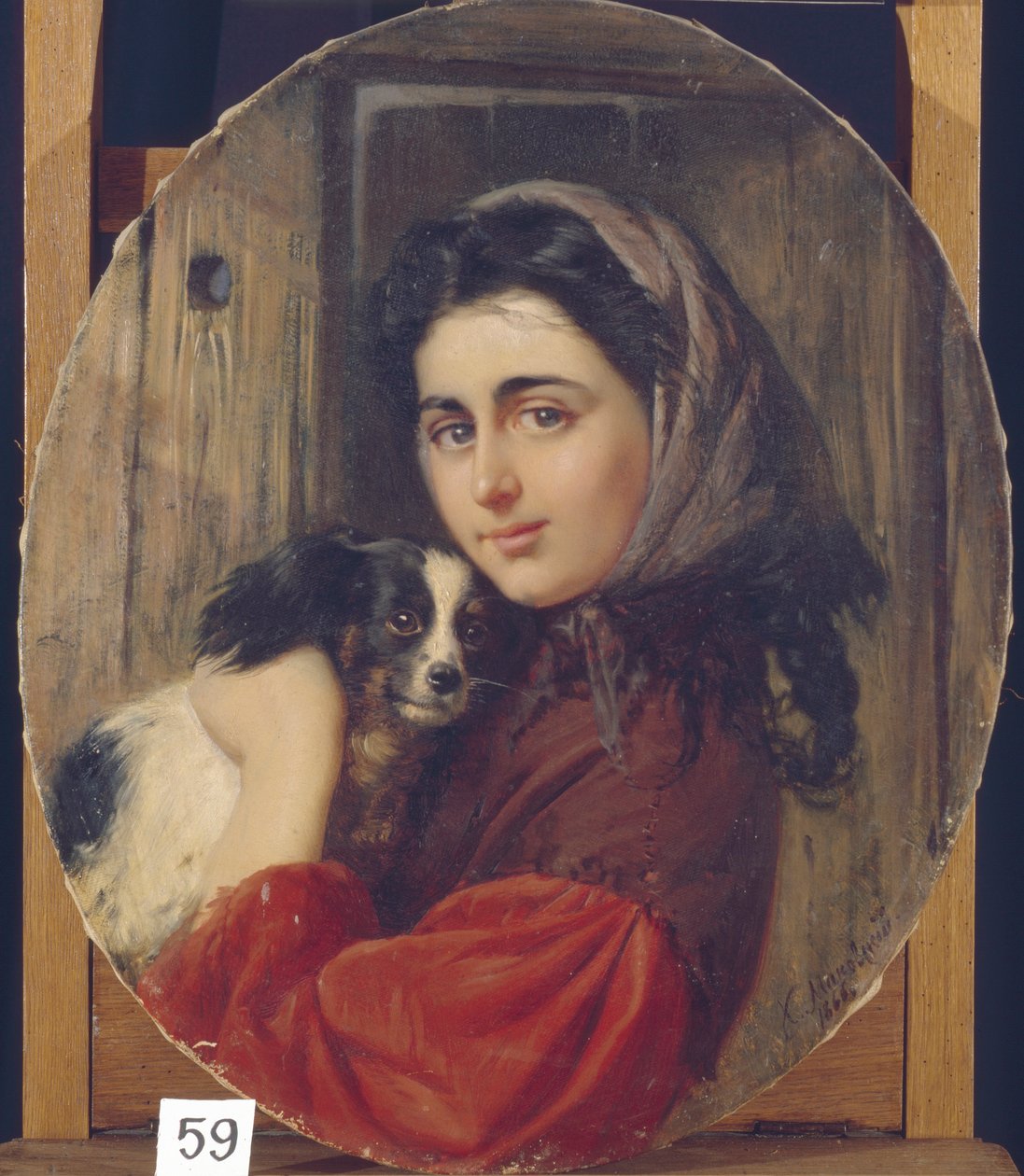 Dívka S Malým Psem od Konstantin Egorovich Makovsky
