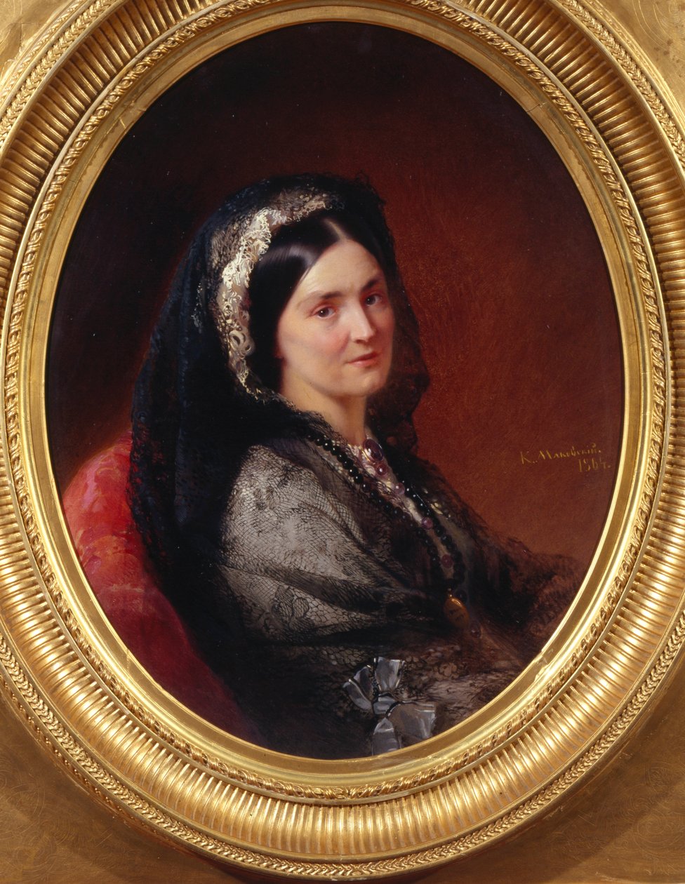 Portrét Tsountes Natalia Pavlovna Stroganova 1796-1872, 1864 od Konstantin Egorovich Makovsky