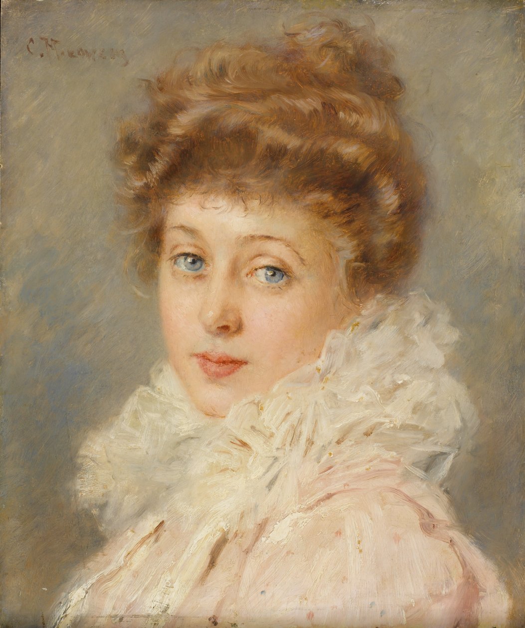 Portrét elegantní ženy, od Konstantin Egorovich Makovsky