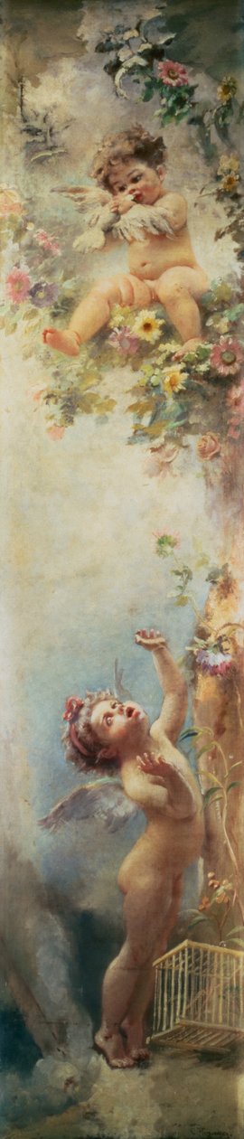 Putty Disporting (olej na plátně) od Konstantin Egorovich Makovsky