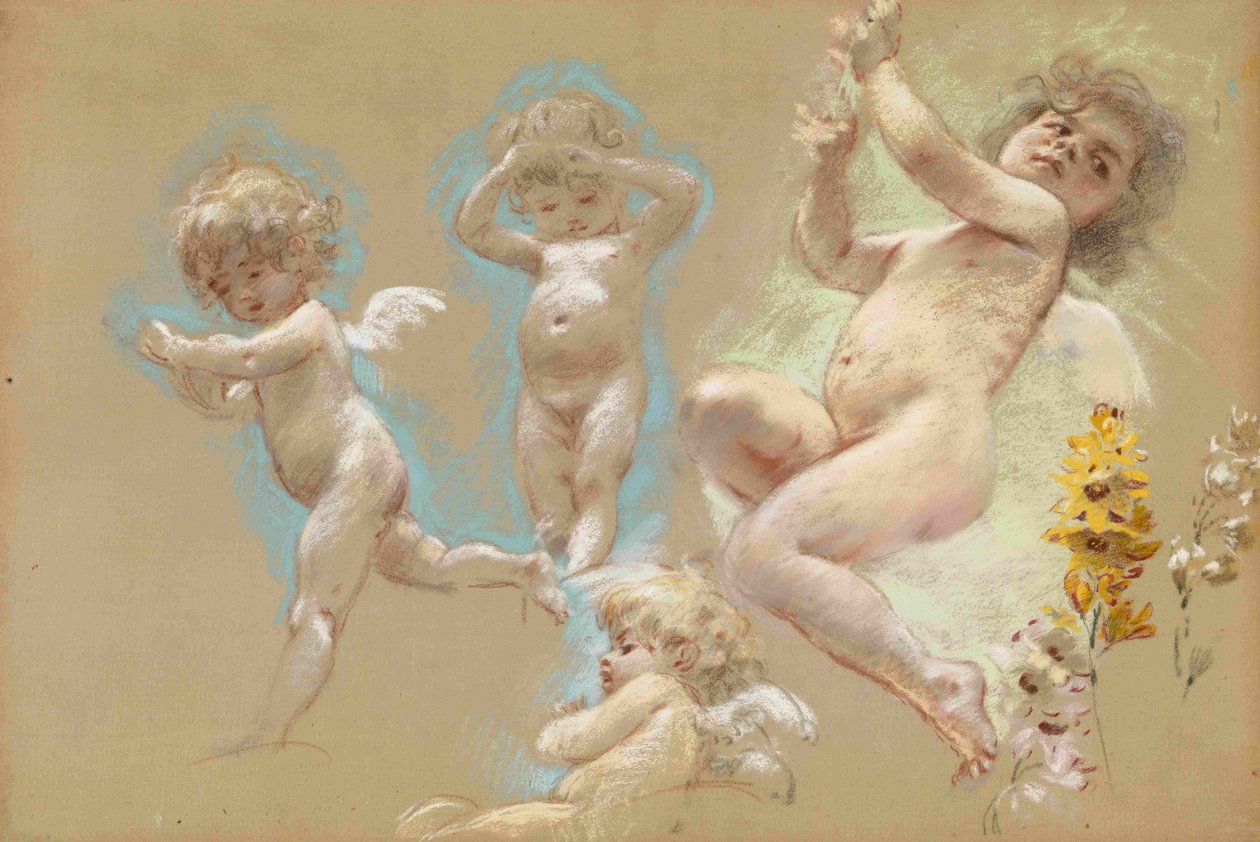 Putti. Vnitřní výzdoba sídla barona von Dervise v Petrohradě od Konstantin Egorovich Makovsky